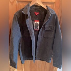 Men's UNIONBAY 100% Cotton Long Sleeve Button Down Corduroy Shirt, Gray Size M